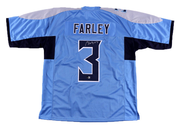 CALEB FARLEY AUTOGRAPHED TENNESSEE TITANS #3 BLUE JERSEY BECKETT