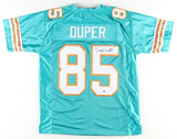 Mark "Super" Duper Signed Miami Dolphins Teal Jersey (OKAuthentics Hologram) W.R