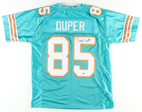 Mark "Super" Duper Signed Miami Dolphins Teal Jersey (OKAuthentics Hologram) W.R