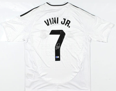 Vinicius Jr Autographed Real Madrid Home White Soccer Jersey #7 Beckett Hologram