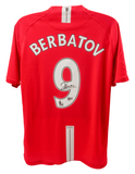 Dimitar Berbatov Signed Manchester United Home Soccer Jersey #9 with Beckett COA