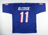 Drew Bledsoe Signed New England Jersey (Beckett) Patriots Super Bowl XXXVI Q B