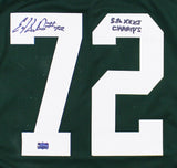 Earl Dotson Signed Green Bay Custom Green Jersey with "SB XXXI Champs" Inscr.