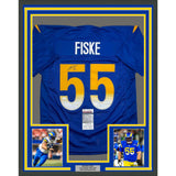 Framed Signed Braden Fiske 35x39 Los Angeles LA Blue Jersey JSA COA