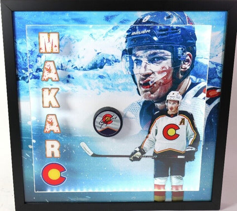 Cale Makar LED Lighted Shadowbox Autographed Colorado Flag Jersey Puck FANATICS