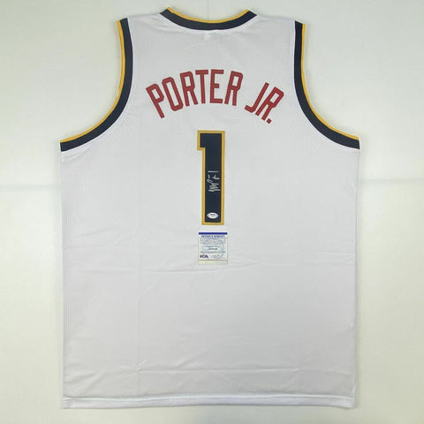 Autographed/Signed MICHAEL PORTER JR Denver White Basketball Jersey PSA/DNA COA