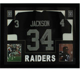 Bo Jackson Signed Oakland Raiders 44x36 Framed Black Jersey