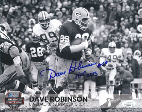 Dave Robinson HOF Autographed/Inscribed 8x10 Photo Green Bay Packers JSA