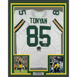 FRAMED Autographed/Signed ROBERT TONYAN 33x42 Green Bay White Jersey Beckett COA