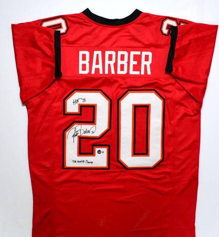 Ronde Barber Autographed Red Pro Style Jersey w/HOF SB Champ - Beckett W Holo