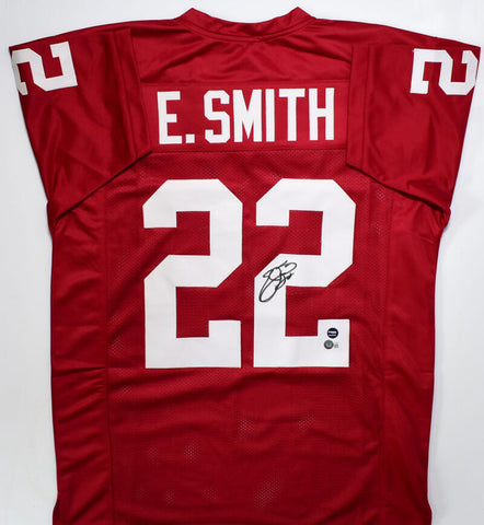Emmitt Smith Autographed Red Pro Style Jersey - Beckett W Hologram *Black