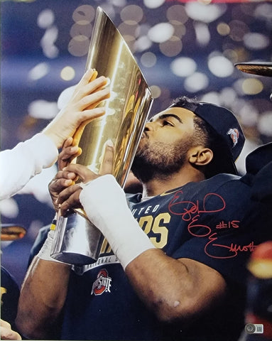 Ezekiel Elliott Signed OSU Ohio State 2014 National Champs 16x20 Photo Beckett
