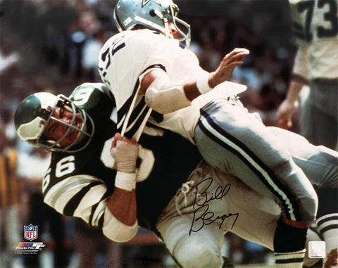 Bill Bergey Signed Philadelphia Eagles Tackle Action 16x20 Photo -(SCHWARTZ COA)