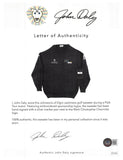 John Daly Signed Match Worn Navy Johnstons of Elgin Cashmere Sweater BAS