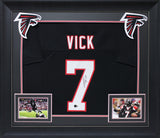 Michael Vick Authentic Signed Black Pro Style Framed Jersey BAS Witnessed