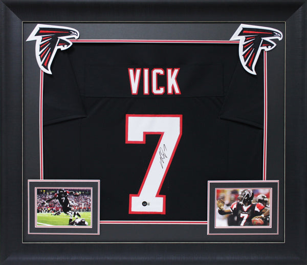 Michael Vick Authentic Signed Black Pro Style Framed Jersey BAS Witnessed
