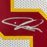 Framed Signed Chris Jones 35x39 Kansas City White Jersey JSA COA
