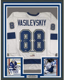 FRAMED Autographed/Signed ANDREI VASILEVSKIY 33x42 TB White Jersey PSA/DNA COA