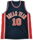 TEAM USA CLYDE DREXLER AUTOGRAPHED SIGNED BLUE JERSEY JSA STOCK #228812