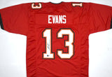 Mike Evans Autographed Red Pro Style Jersey- Beckett W Hologram *Black