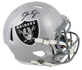 Raiders Josh Jacobs Authentic Signed Full Size Speed Rep Helmet w/ Case BAS Wit