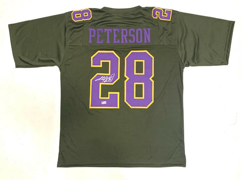 ADRIAN PETERSON AUTOGRAPHED SIGNED PRO STYLE CUSTOM XL JERSEY W/ BECKETT COA