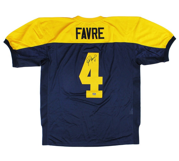 Brett Favre Signed Green Bay Packers 75th Anniversary 1994 M&N Navy/Gold Jersey