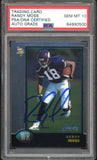 1998 Bowman Chrome Randy Moss RC Rookie Vikings On Card PSA Auto GEM MINT 10