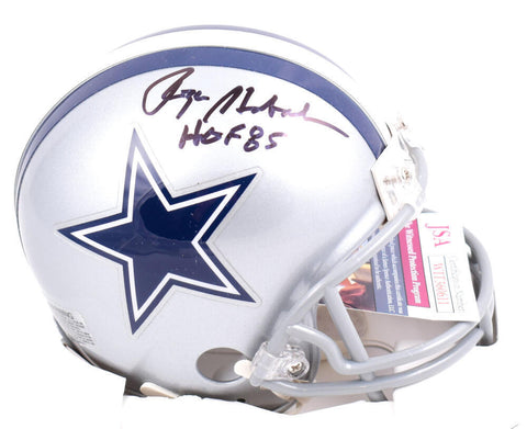 Roger Staubach Autographed Dallas Cowboys Mini Helmet w/ HOF - JSA W *Black