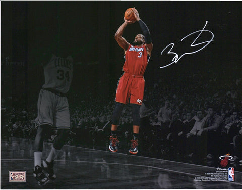 Dwyane Wade Miami Heat Signed 11x14 Spotlight Shot vs, Boston Celtics Photo