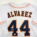 Autographed/Signed Yordan Alvarez Houston White Baseball Jersey JSA COA