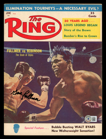 Gene Fullmer Autographed Signed Ring Magazine Beckett BAS QR #BK08823