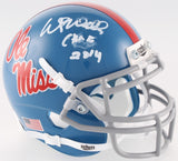 Wesley Walls Signed Ole Miss Rebels Mini Helmet Inscribed "CHOF 2014" Radtke