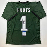 Autographed/Signed Jalen Hurts IMPERFECT #1 Philadelphia Green Jersey PSA COA
