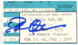 Deion Sanders Signed Cincinnati Reds 7/4/1994 @ Marlins Ticket BAS 37160
