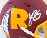 John Riggins Signed Washington AMP Speed Mini Helmet- Beckett W Auth *Silver