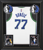 Mavericks Luka Doncic Authentic Signed White Nike Framed Jersey BAS #AD64283
