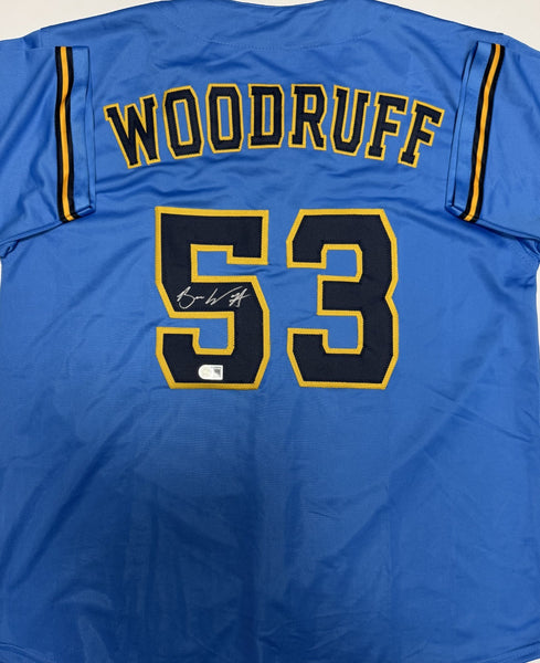 BRANDON WOODRUFF Signed Custom Replica Brewers Alternate Jersey AUTO - BAS