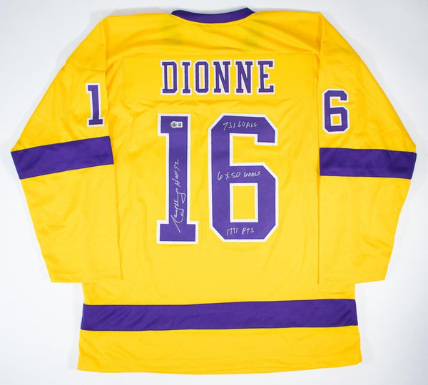 Marcel Dionne Signed Los Angeles Kings Yellow Jersey 3 Inscriptions (Beckett)