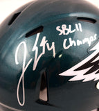 Jake Elliott Autographed Philadelphia Eagles Speed Mini Helmet w/SB Champs- PSA