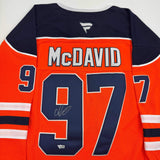 Autographed/Signed Connor McDavid Edmonton Oilers Orange Jersey Fanatics COA