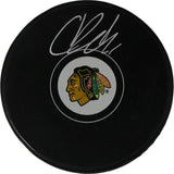 Colton Dach Autographed/Signed Chicago Blackhawks Hockey Puck FAN 46722