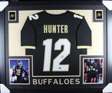 Travis Hunter Autographed College Style Black Framed Jersey 35x43 Beckett 53748