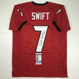 Autographed/Signed D'ANDRE SWIFT Georgia Red College Football Jersey JSA COA