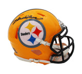 Terry Bradshaw Signed Pittsburgh Steelers Speed Alternate Yellow NFL Mini Helmet