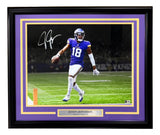 Justin Jefferson Signed Framed 16x20 Minnesota Vikings Touchdown Photo BAS