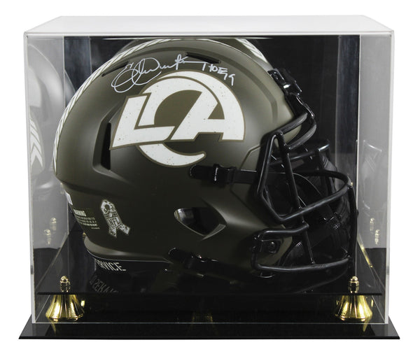 Rams Eric Dickerson "HOF 99" Signed STS F/S Speed Rep Helmet W/ Case BAS Witness