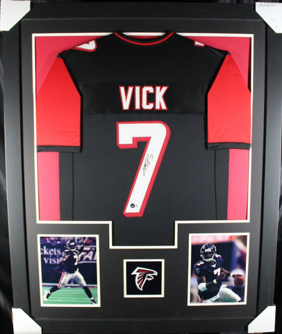 MICHAEL VICK (Falcons black TOWER) Signed Autographed Framed Jersey Beckett