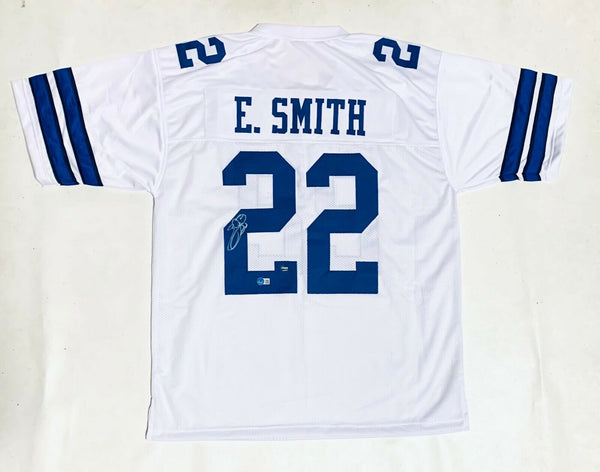 EMMITT SMITH AUTOGRAPHED SIGNED PRO STYLE JERSEY W/ BECKETT COA