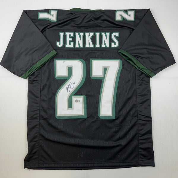 Autographed/Signed Malcolm Jenkins Philadelphia Black Jersey Beckett BAS COA